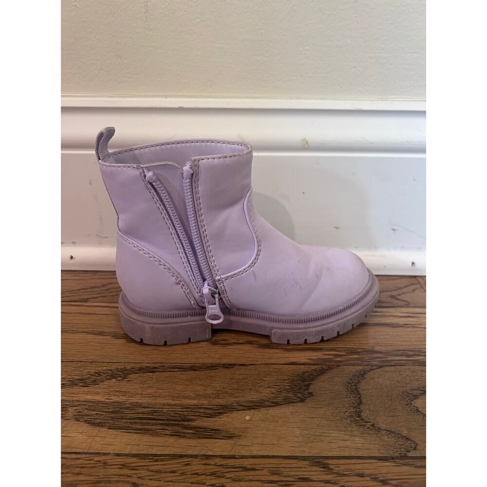 Cat & Jack Flora Lavender Purple Chelsea Boots Toddler Girl Sz 8 Chunky Lug Sole - Picture 6 of 8